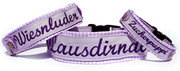 Velours lavendel / Karo flieder / Stick in lila